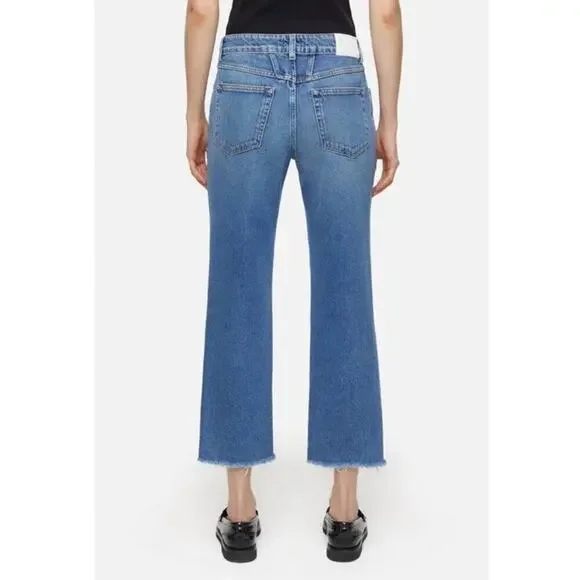 Closed Jean Milo Denim Jeans in Mid Blue High Waist Womens Size 26 NWT Raw Hem - Picture 2 of 14
